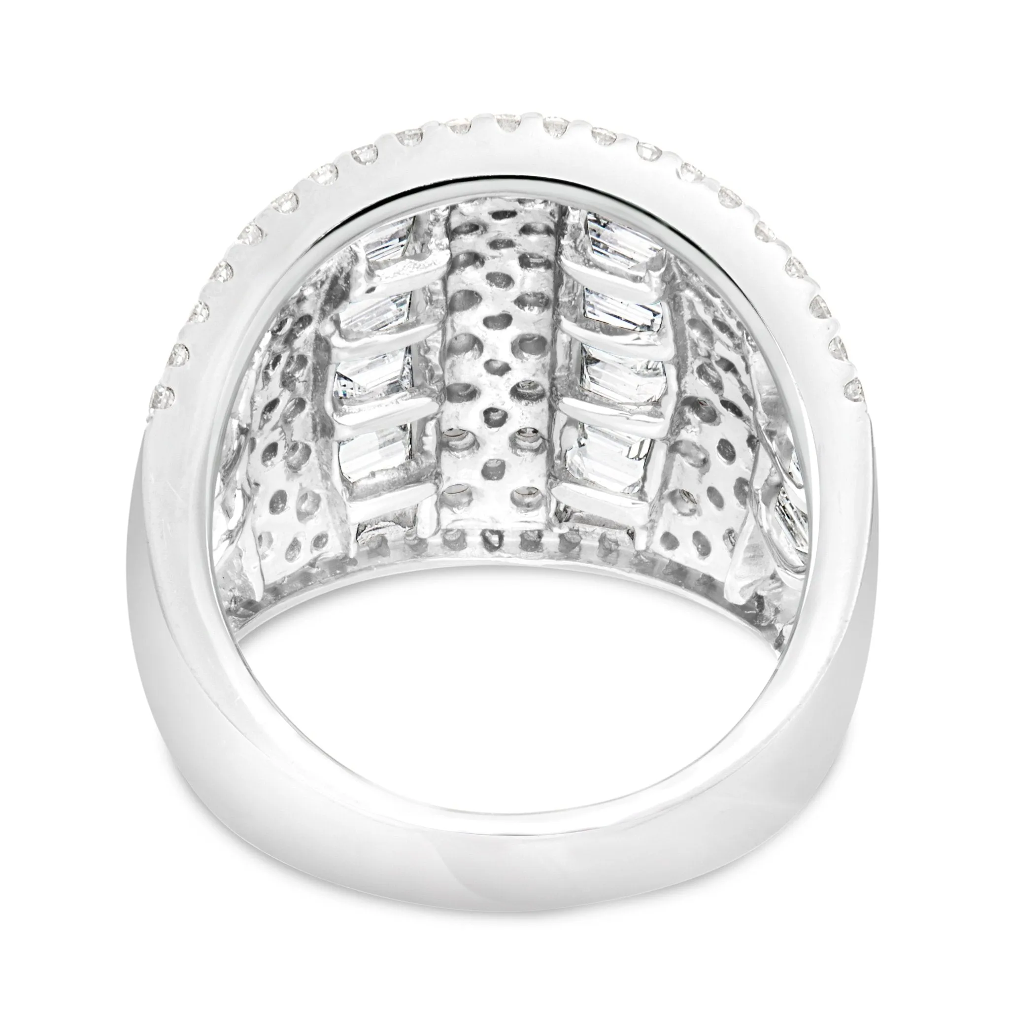 18K White Gold 4.90ct Baguette Diamond Statement Ring