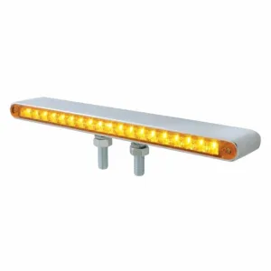 19 LED 12" Reflector Double Face Light Bar - Amber & Red LED/Amber & Red Lens
