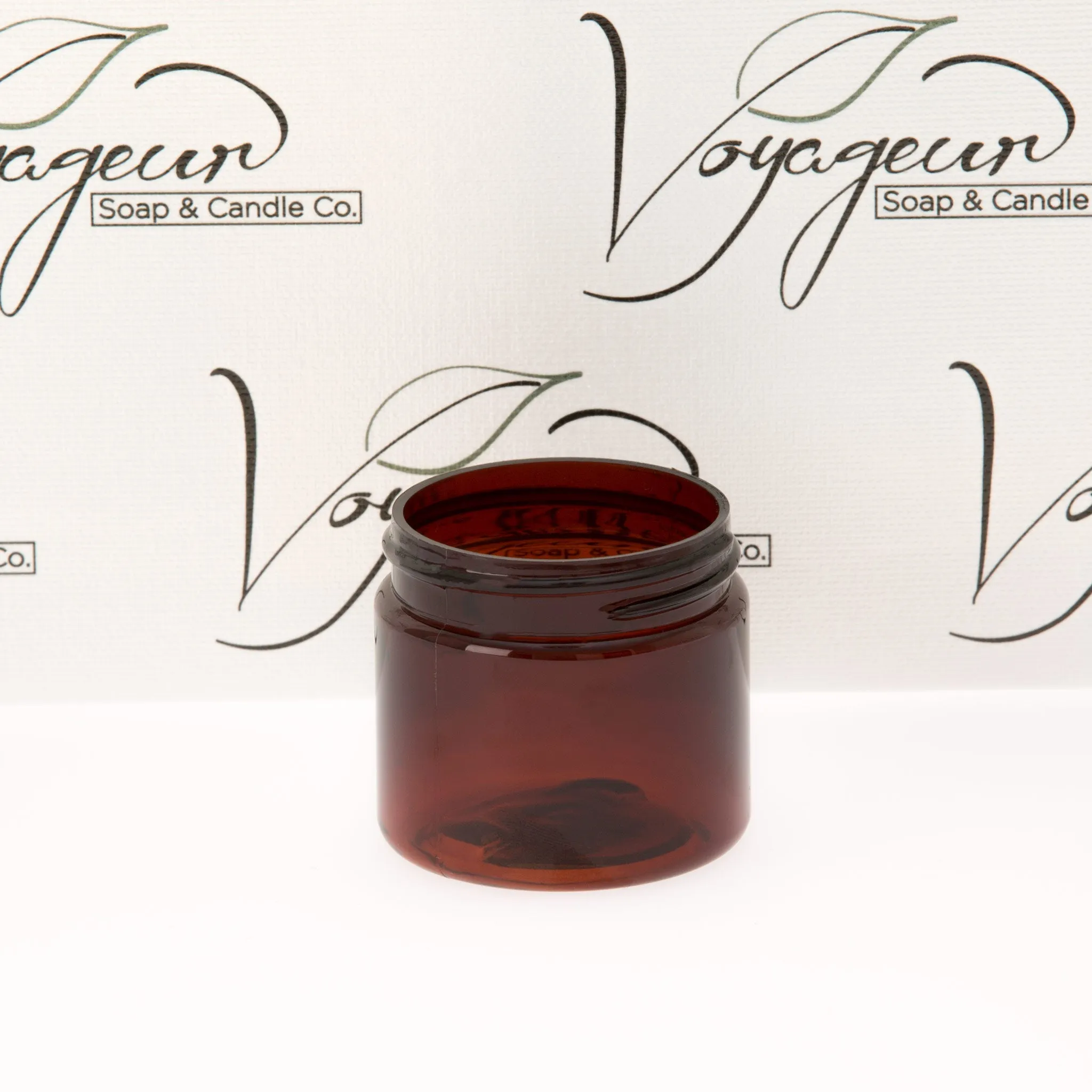 2 oz Amber Straight Sided Jar with 48-400 Neck