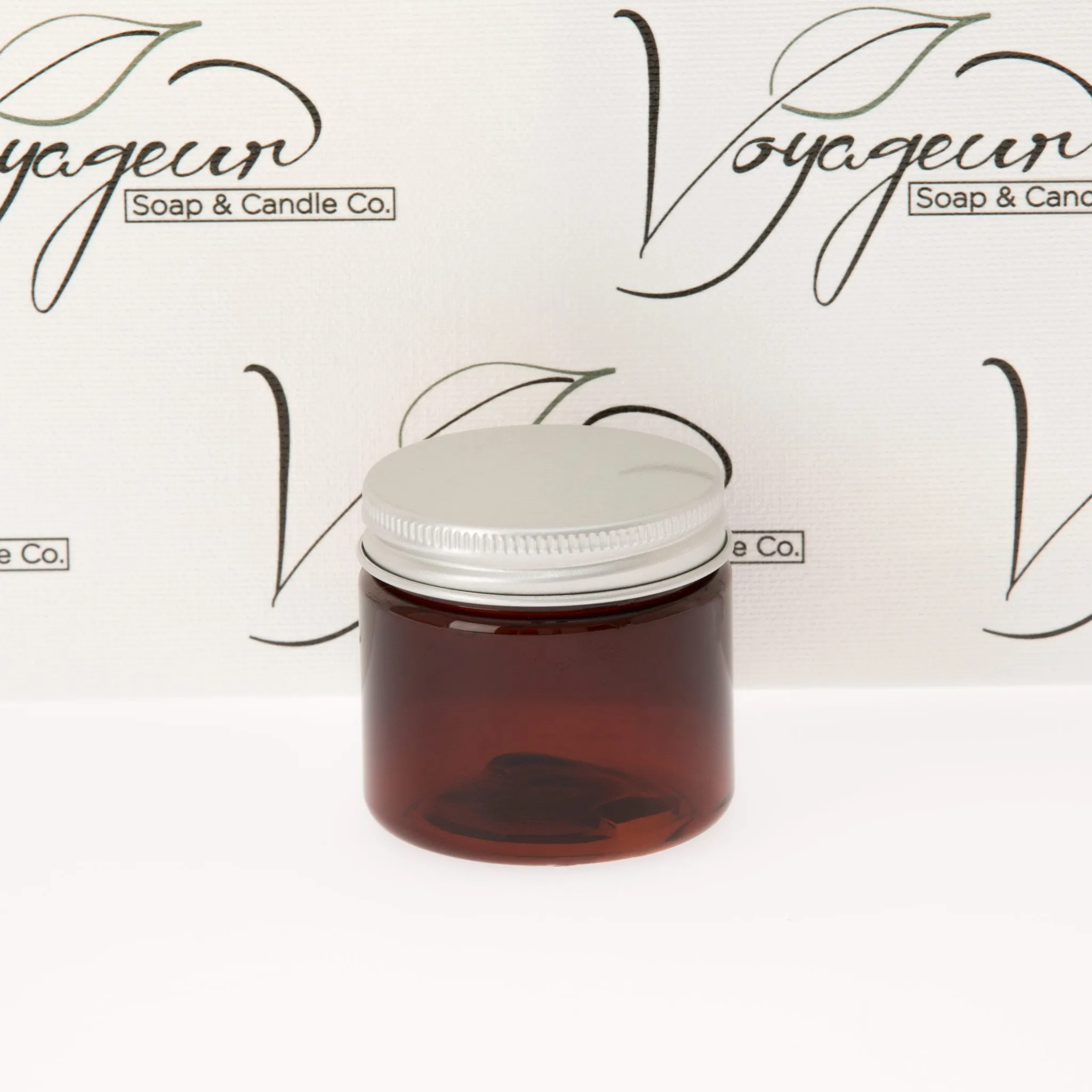 2 oz Amber Straight Sided Jar with 48-400 Neck