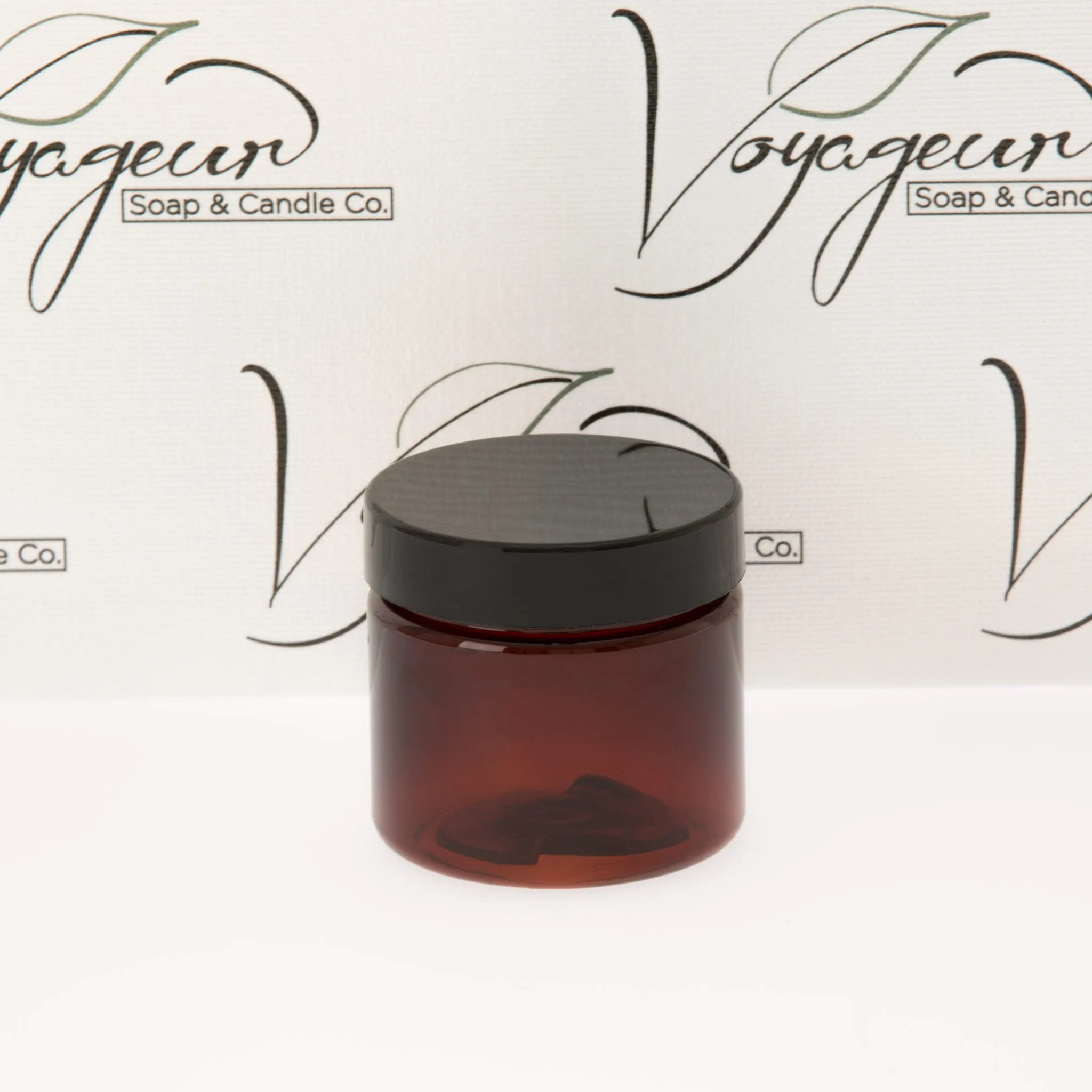 2 oz Amber Straight Sided Jar with 48-400 Neck