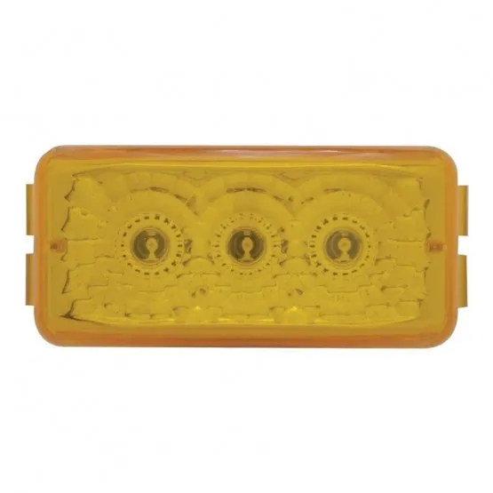 3 LED Reflector Clearance/Marker Light - Amber LED/Amber Lens