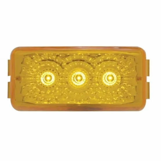 3 LED Reflector Clearance/Marker Light - Amber LED/Amber Lens