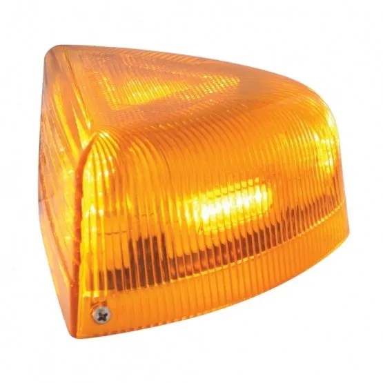 37 LED Peterbilt Turn Signal Light w/ Chrome Base - Amber LED/Amber Lens