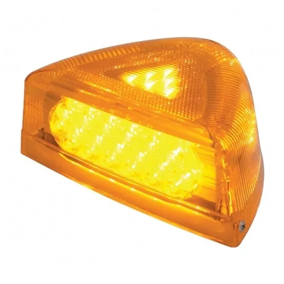 37 LED Peterbilt Turn Signal Light w/ Chrome Base - Amber LED/Amber Lens