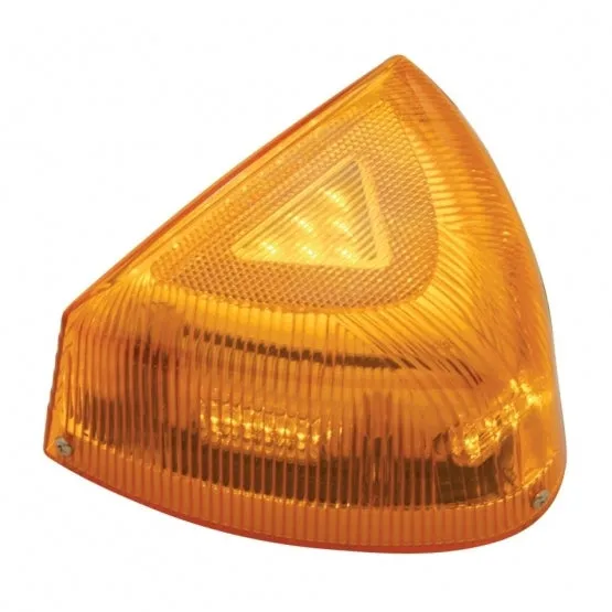37 LED Peterbilt Turn Signal Light w/ Chrome Base - Amber LED/Amber Lens