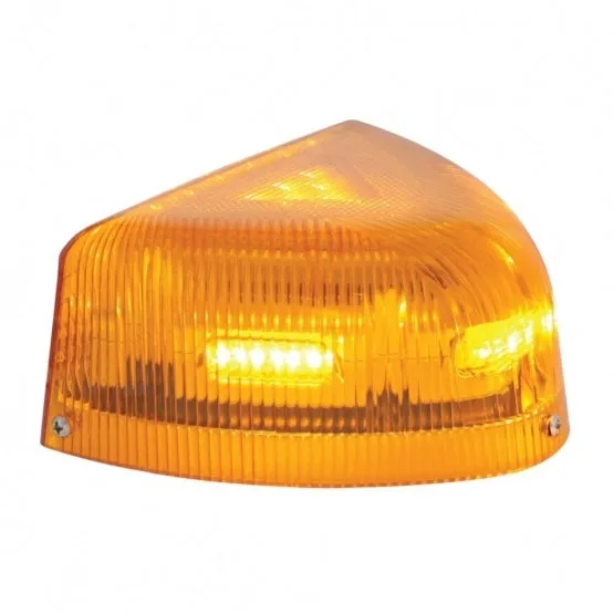 37 LED Peterbilt Turn Signal Light w/ Chrome Base - Amber LED/Amber Lens