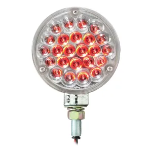4" PEARL 1 FACE RED/CLEAR 24-LED LIGHT