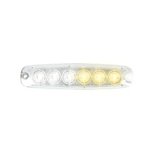 5-1/8" ULTRA THIN AMBER/WHITE 6 LED STROBE LIGHT, 14 MODES