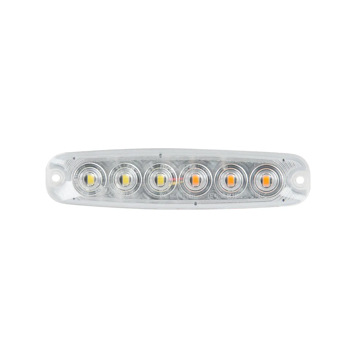 5-1/8" ULTRA THIN AMBER/WHITE 6 LED STROBE LIGHT, 14 MODES
