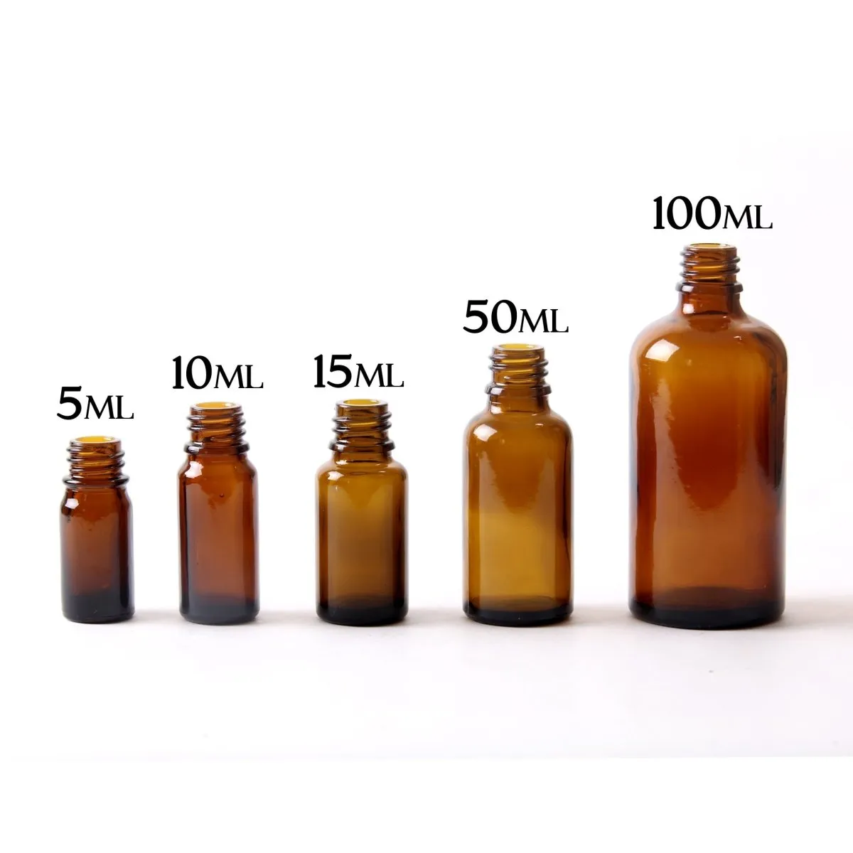 50ml Amber Glass Boston Round Bottle With Tamper Evident Cap (Black or White)