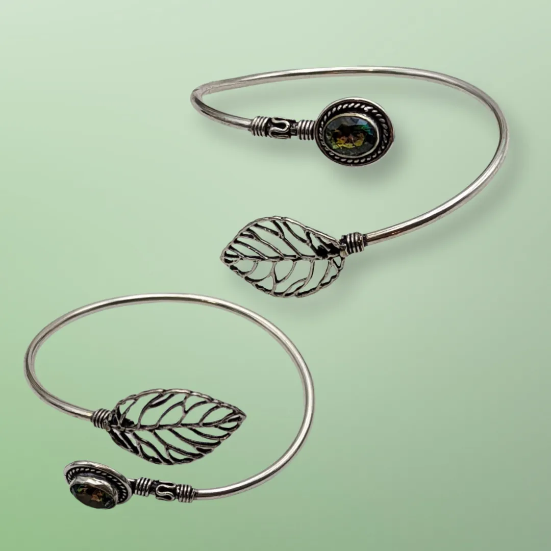925 Sterling Silver, Rainbow Topaz, Cuff, Bracelet.