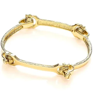 9ct Gold 4-Piece Bone Bangle, Unisex Bold Heavy Look, 4.5mm, 20.00g, Gift Box Included