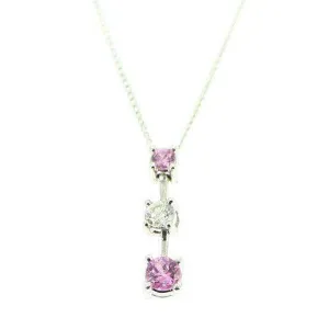 9ct White Gold & Sapphire Pendant P1334