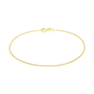 9ct Yellow Gold Silver Filled 25cm Curb 30g Anklet