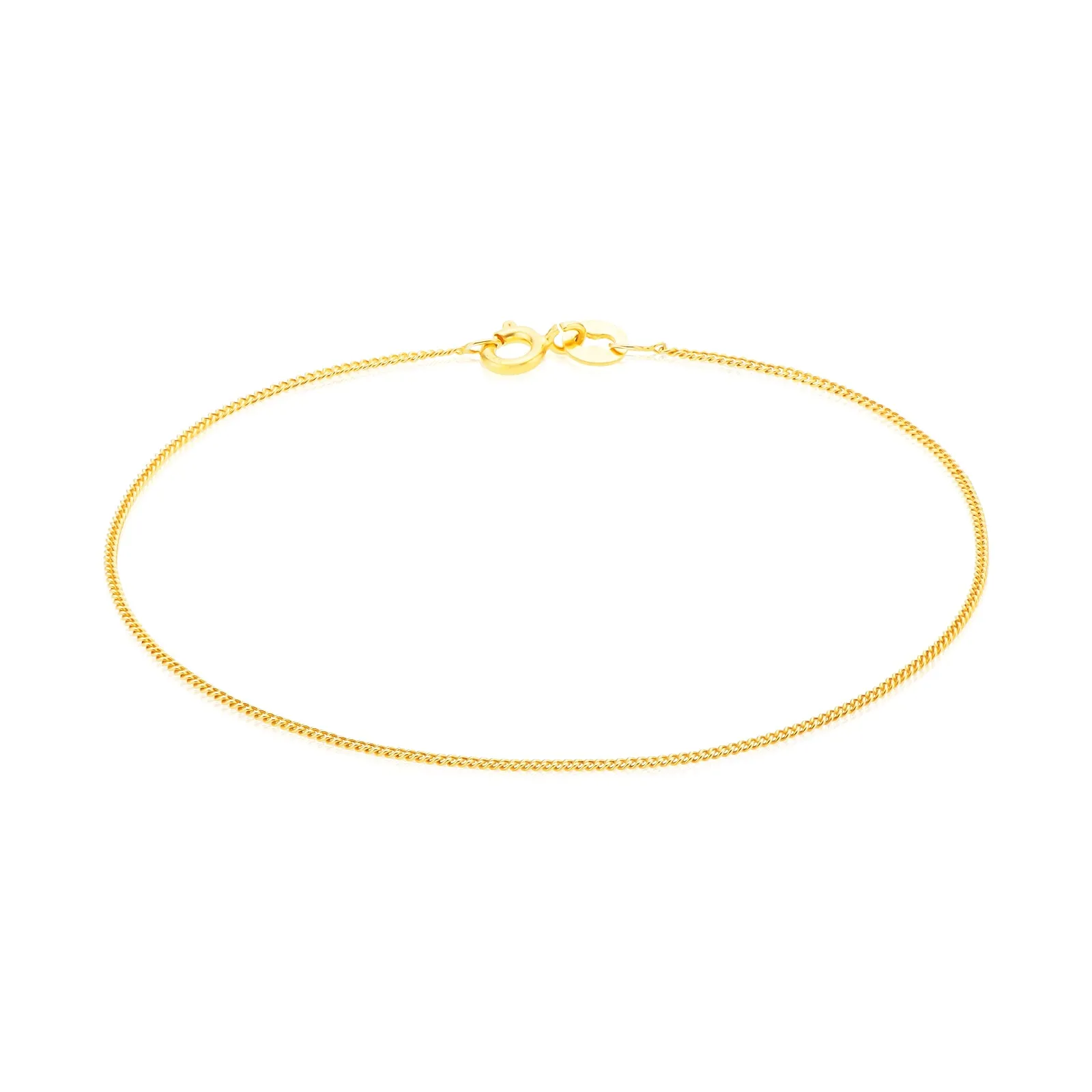 9ct Yellow Gold Silver Filled 25cm Curb 30g Anklet