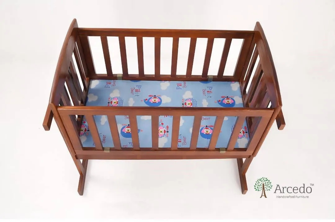 Amber 2 in 1 Wooden Baby Swing With Mosquito Net & Swing Stopper Knob Made With Non-Toxic Material