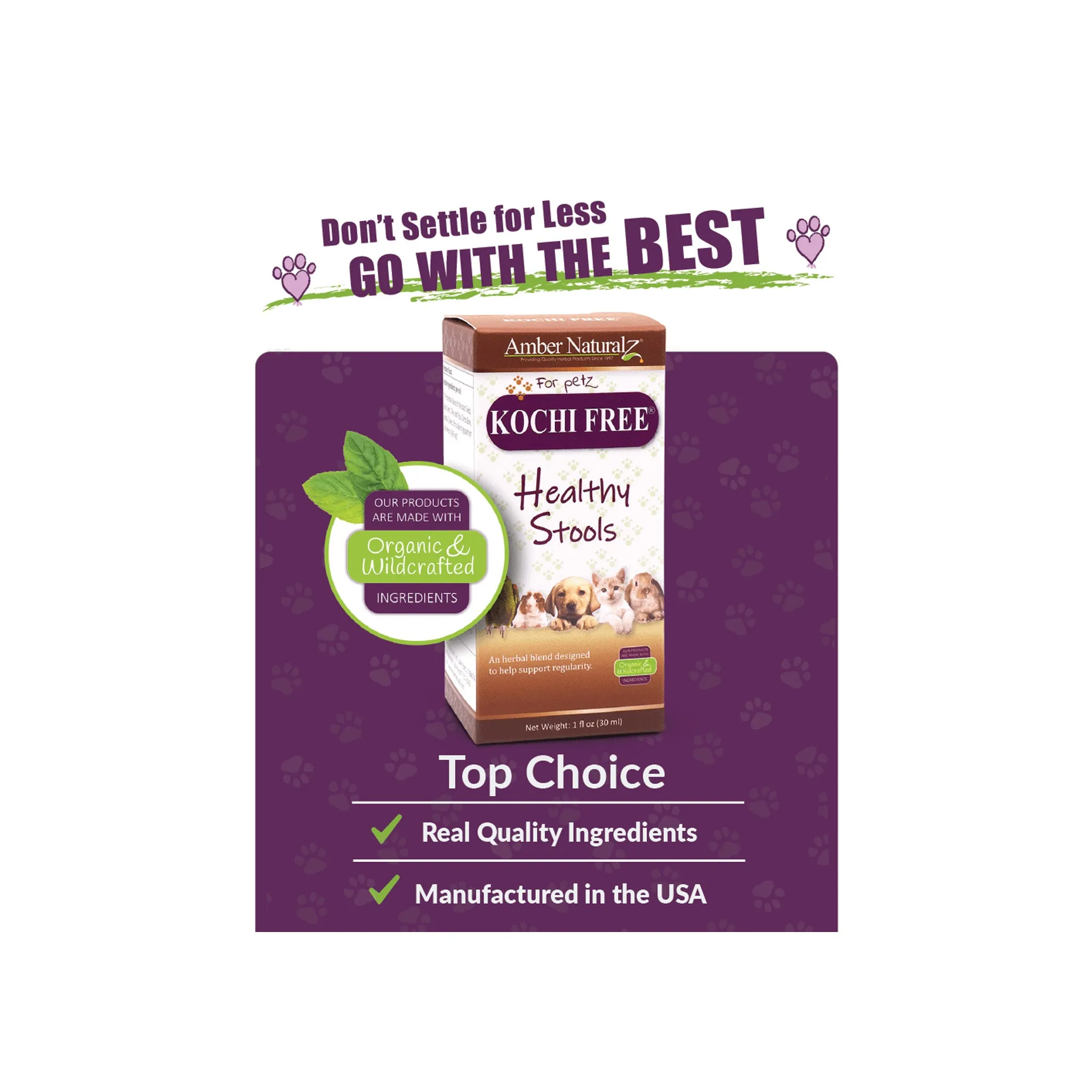 Amber Naturalz Kochi Free GI Support Herbal Liquid Formula for Dogs & Cats