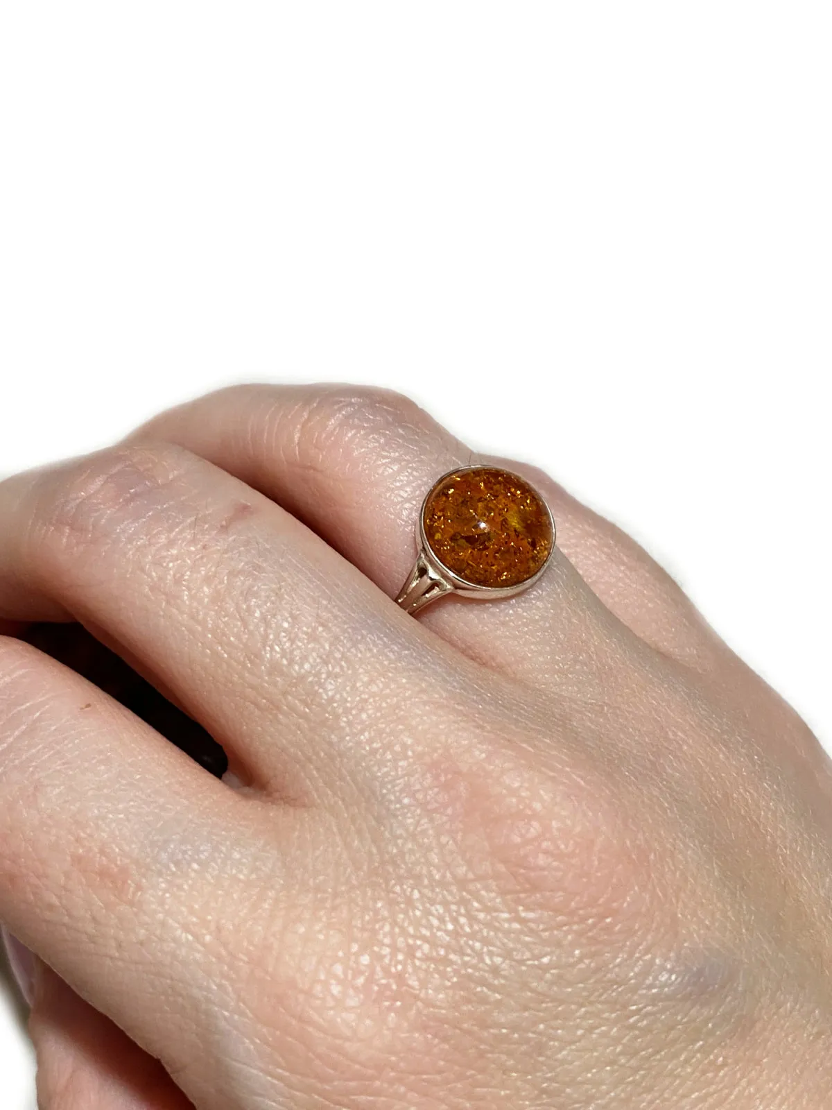 Amber Orb Ring