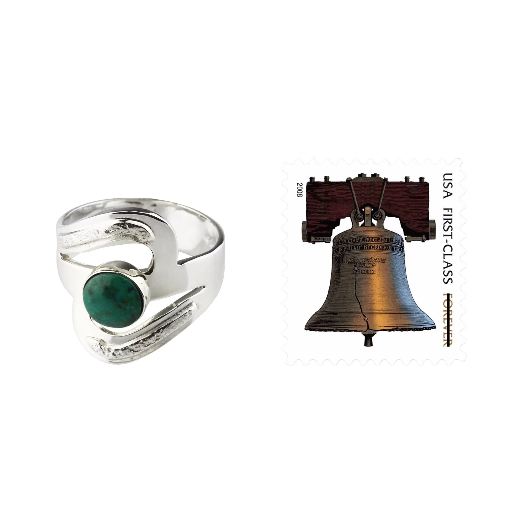 Artisan Crafted Chrysocolla Cocktail Ring - Teal Embrace | NOVICA
