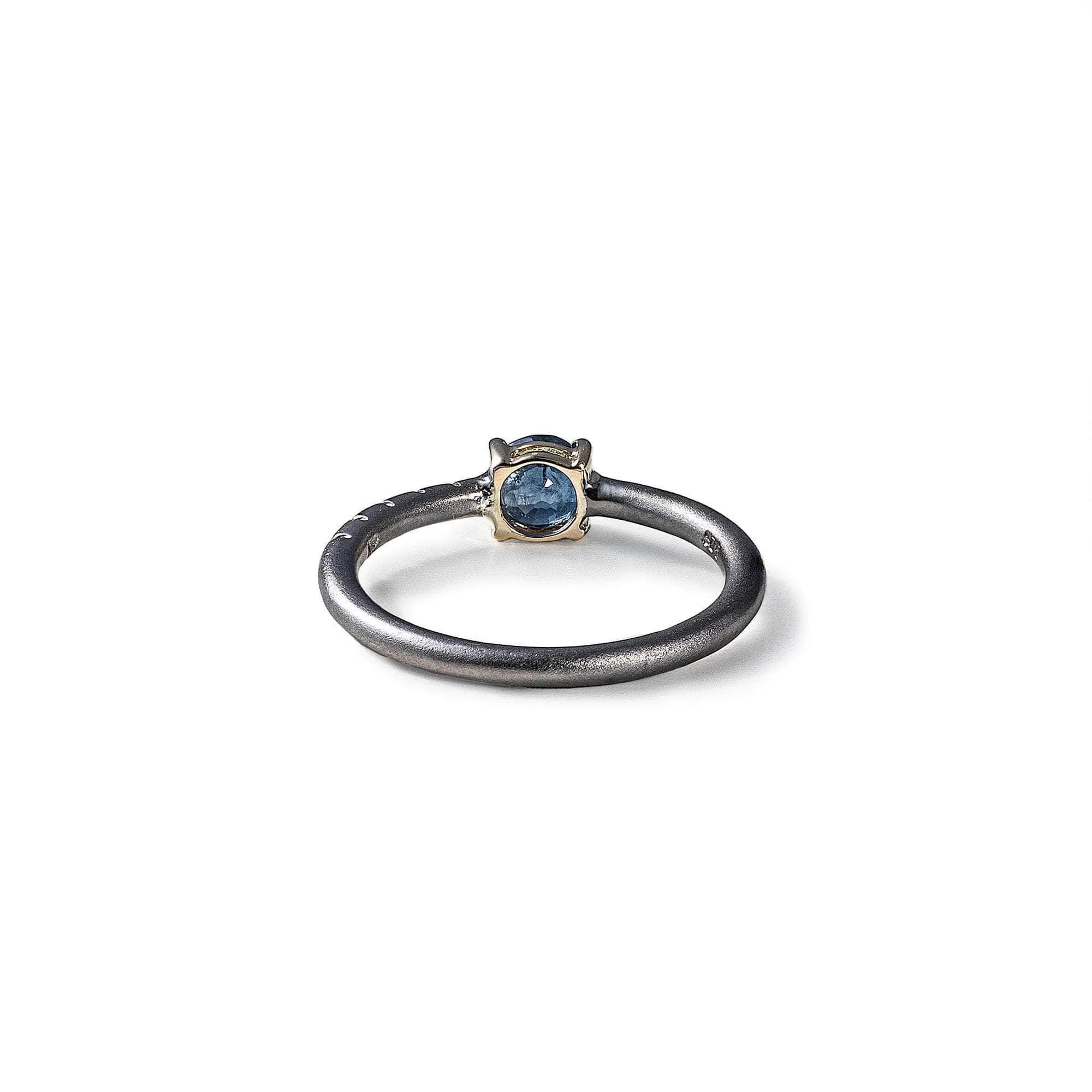 Avalo Blue Sapphire Ring (Black Rhodium)