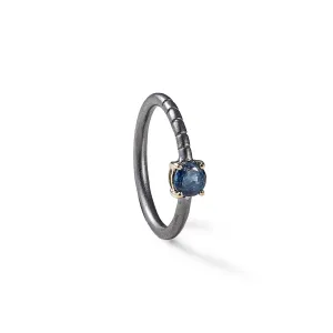 Avalo Blue Sapphire Ring (Black Rhodium)