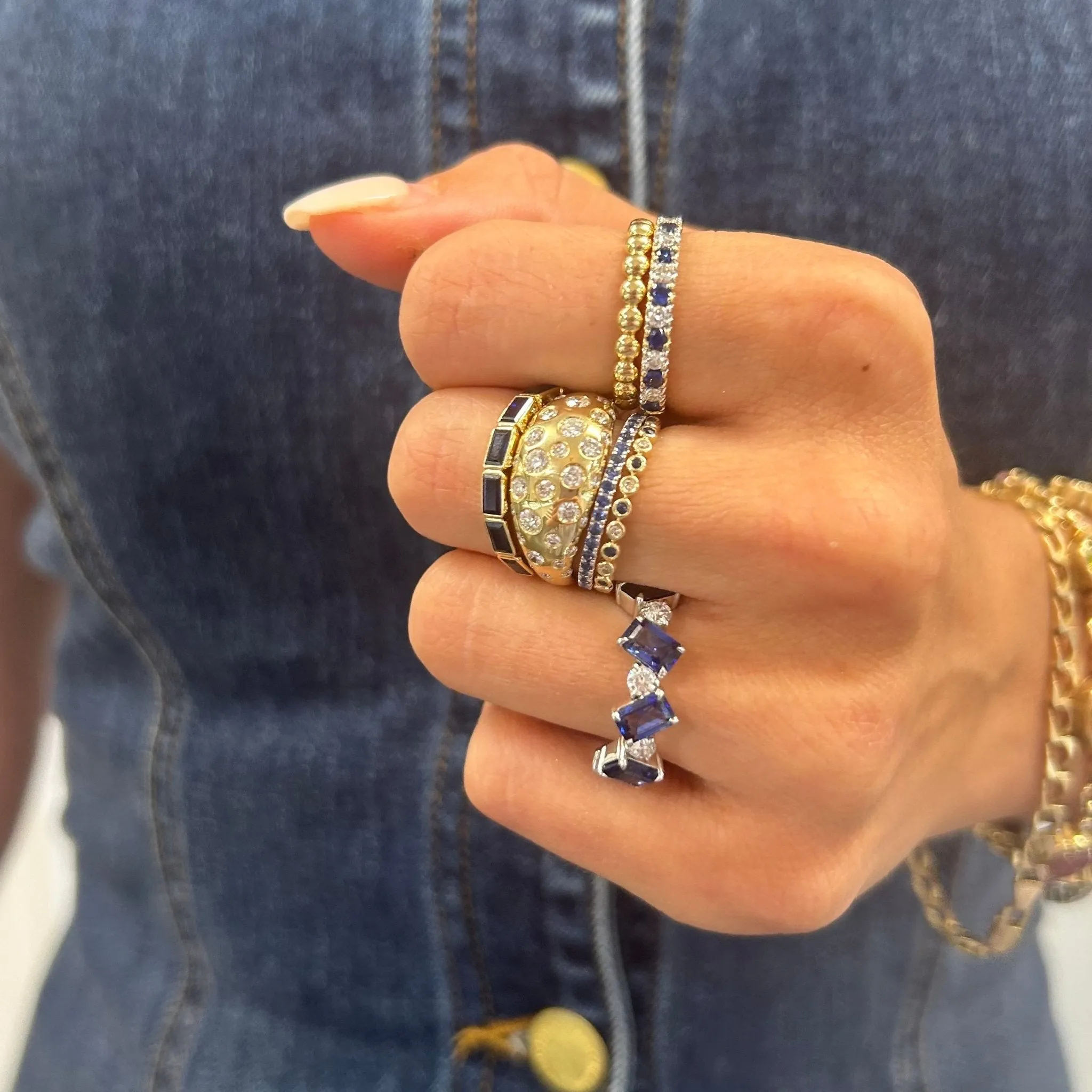 Baguette Gemstone Bezel Band