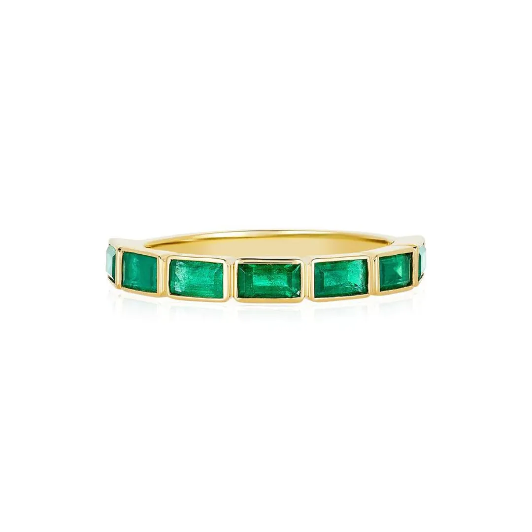 Baguette Gemstone Bezel Band