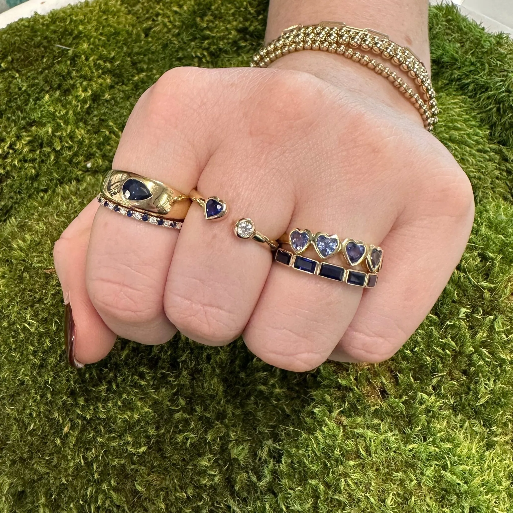 Baguette Gemstone Bezel Band