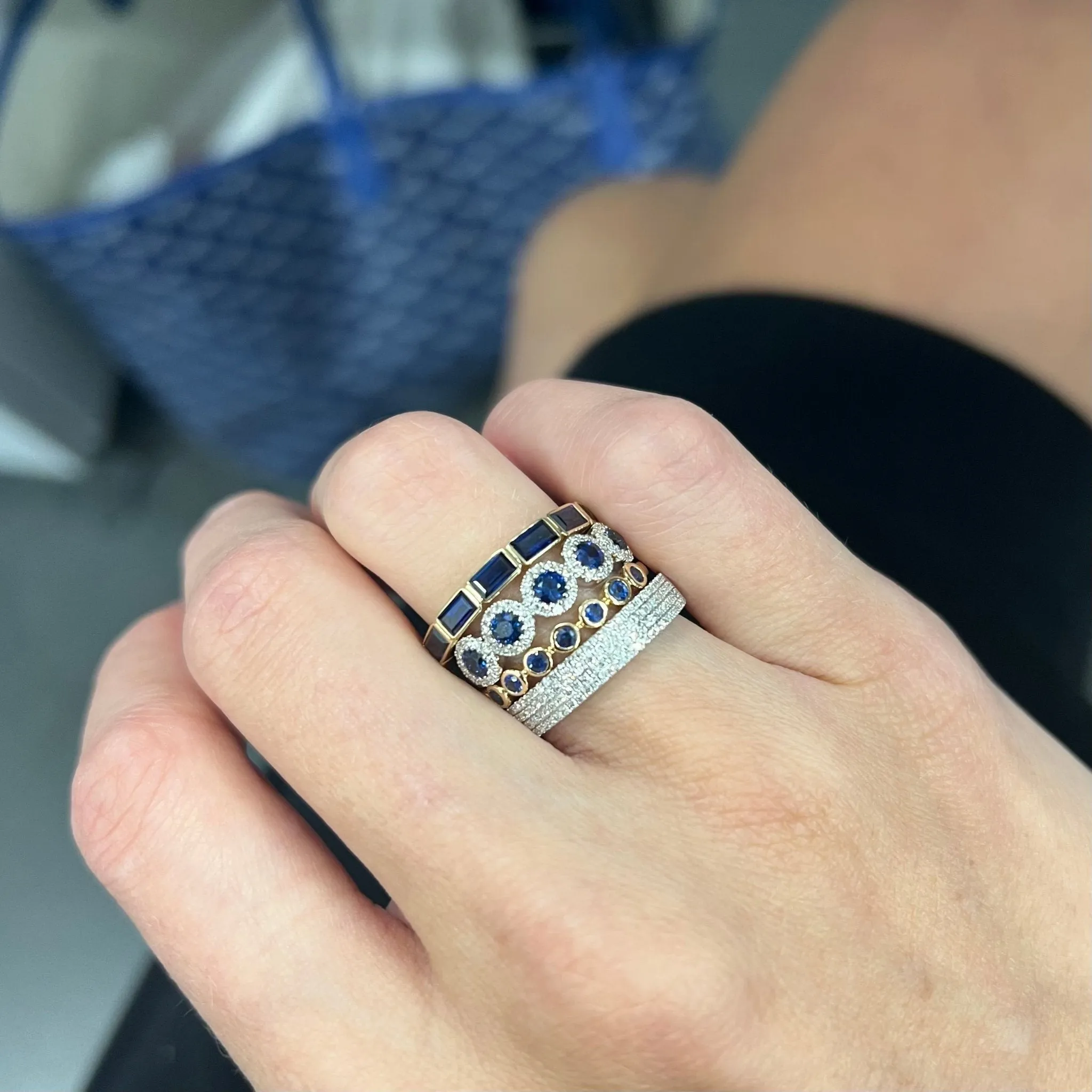 Baguette Gemstone Bezel Band