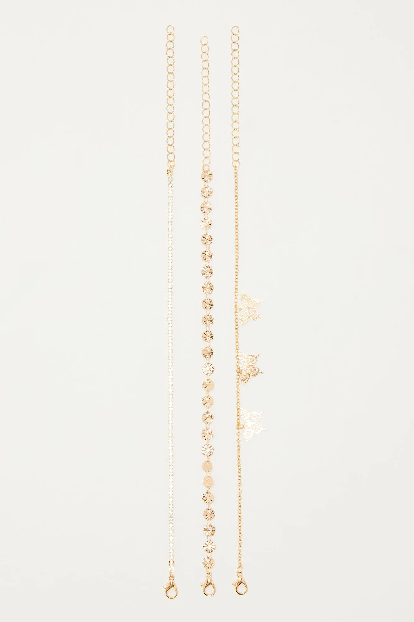 Be On My Way Butterfly Anklet - Gold