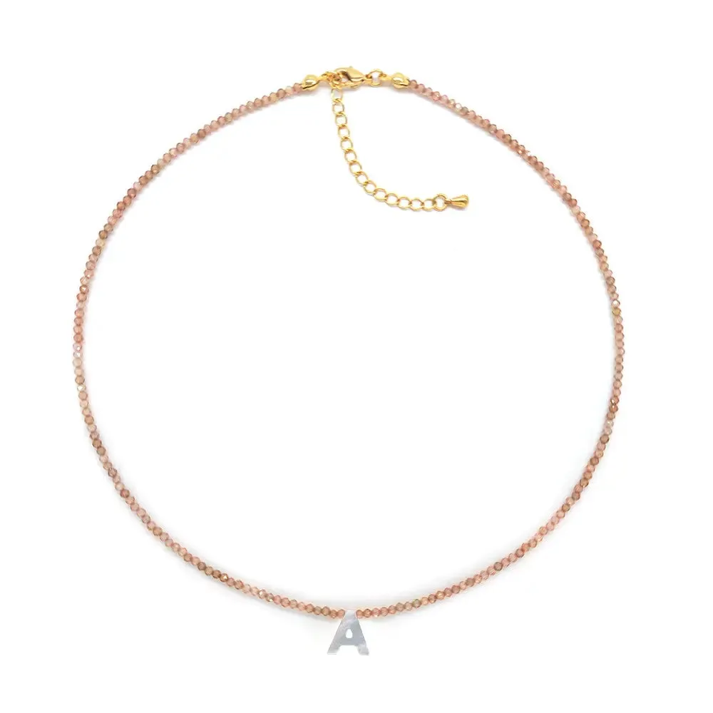BEADED INITIAL NECKLACE