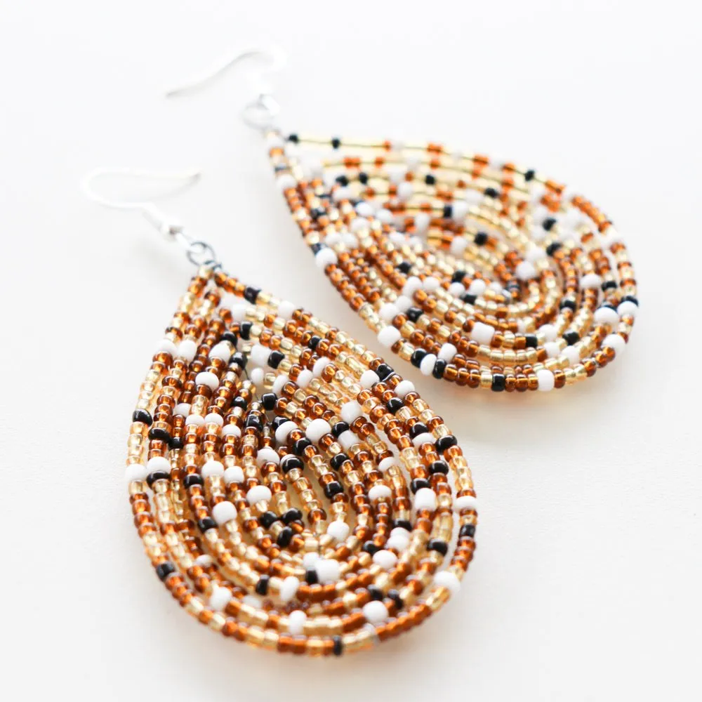 Beaded Tear Drop Earrings