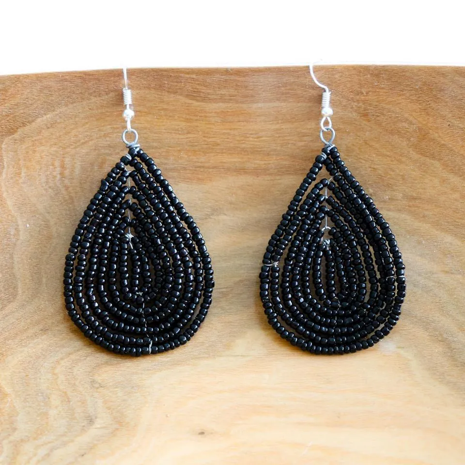 Beaded Tear Drop Earrings