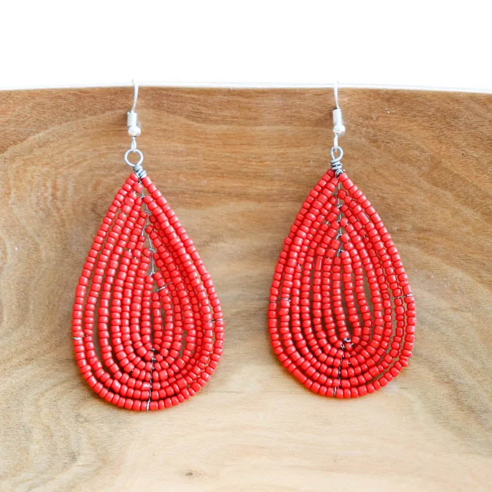 Beaded Tear Drop Earrings