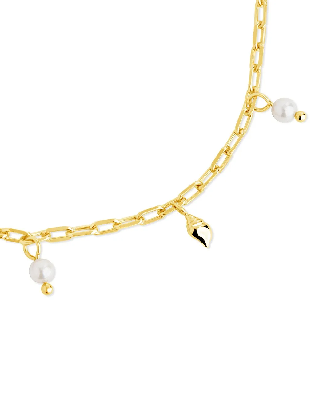 Beverly Pearl Shell Charm Anklet