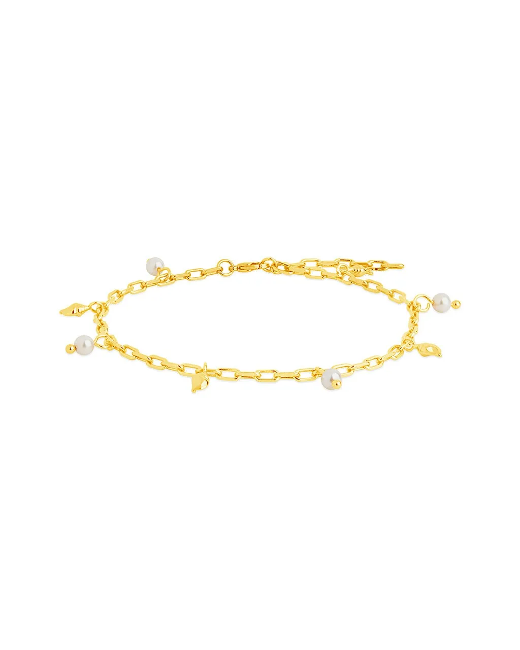 Beverly Pearl Shell Charm Anklet