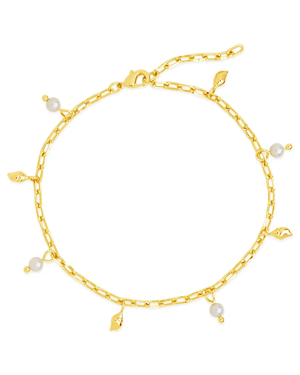 Beverly Pearl Shell Charm Anklet