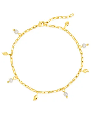 Beverly Pearl Shell Charm Anklet