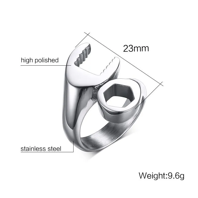 Biker Wrench Punk Ring