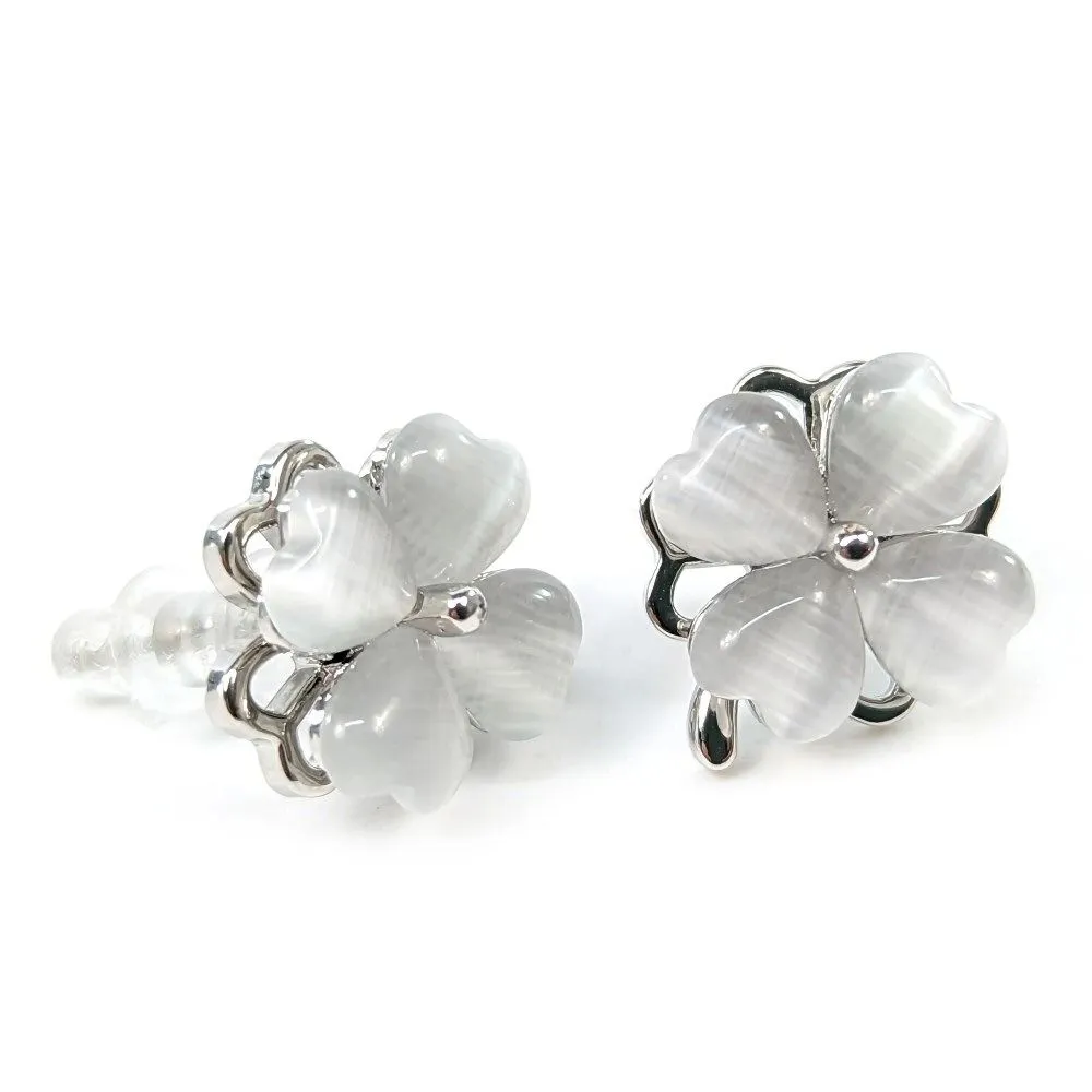 Black Ginger Spinning Flowers Stud Earrings