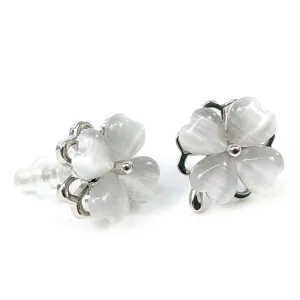 Black Ginger Spinning Flowers Stud Earrings