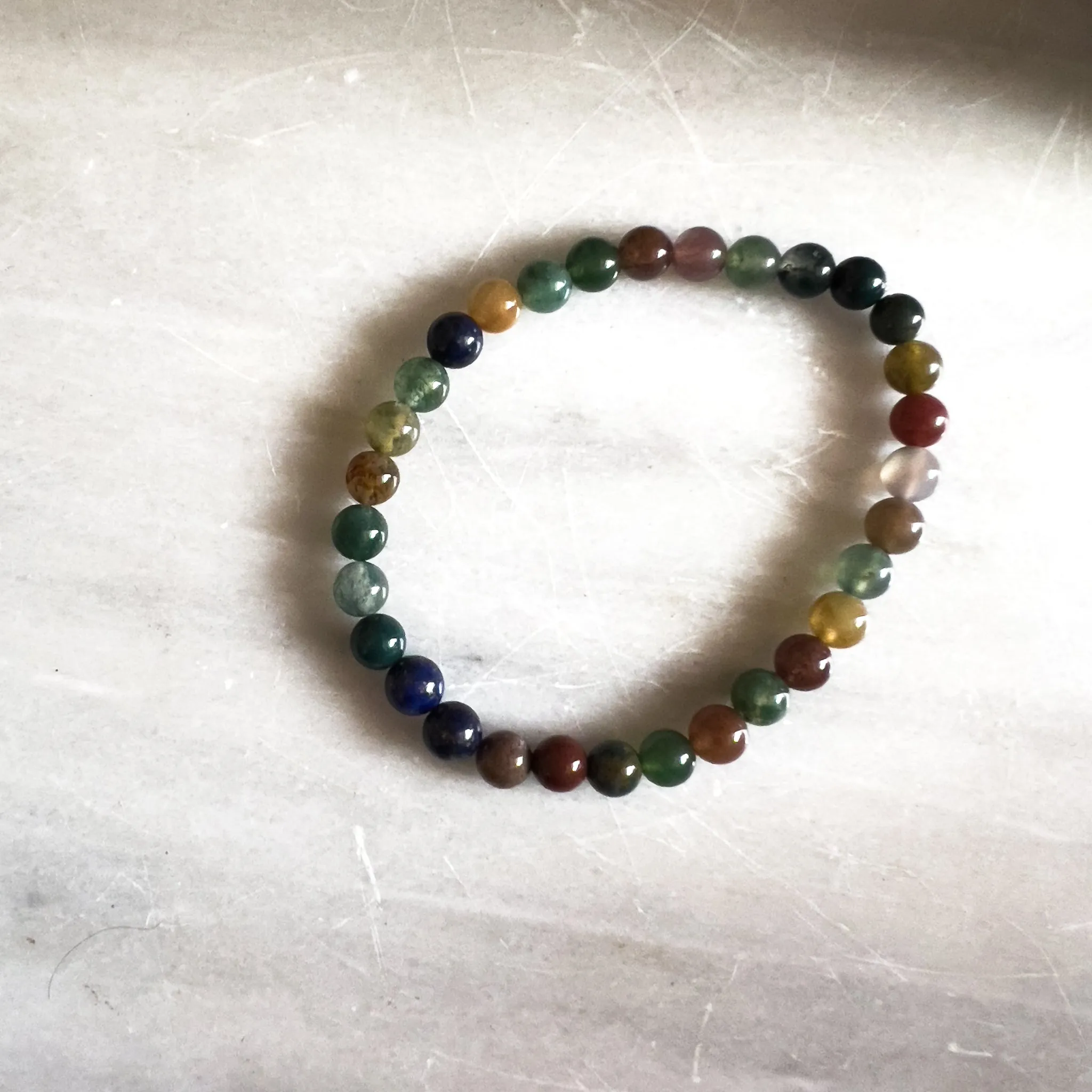 Bloodstone & Lapis Lazuli Strength | Beaded Bracelet Men’s Unisex