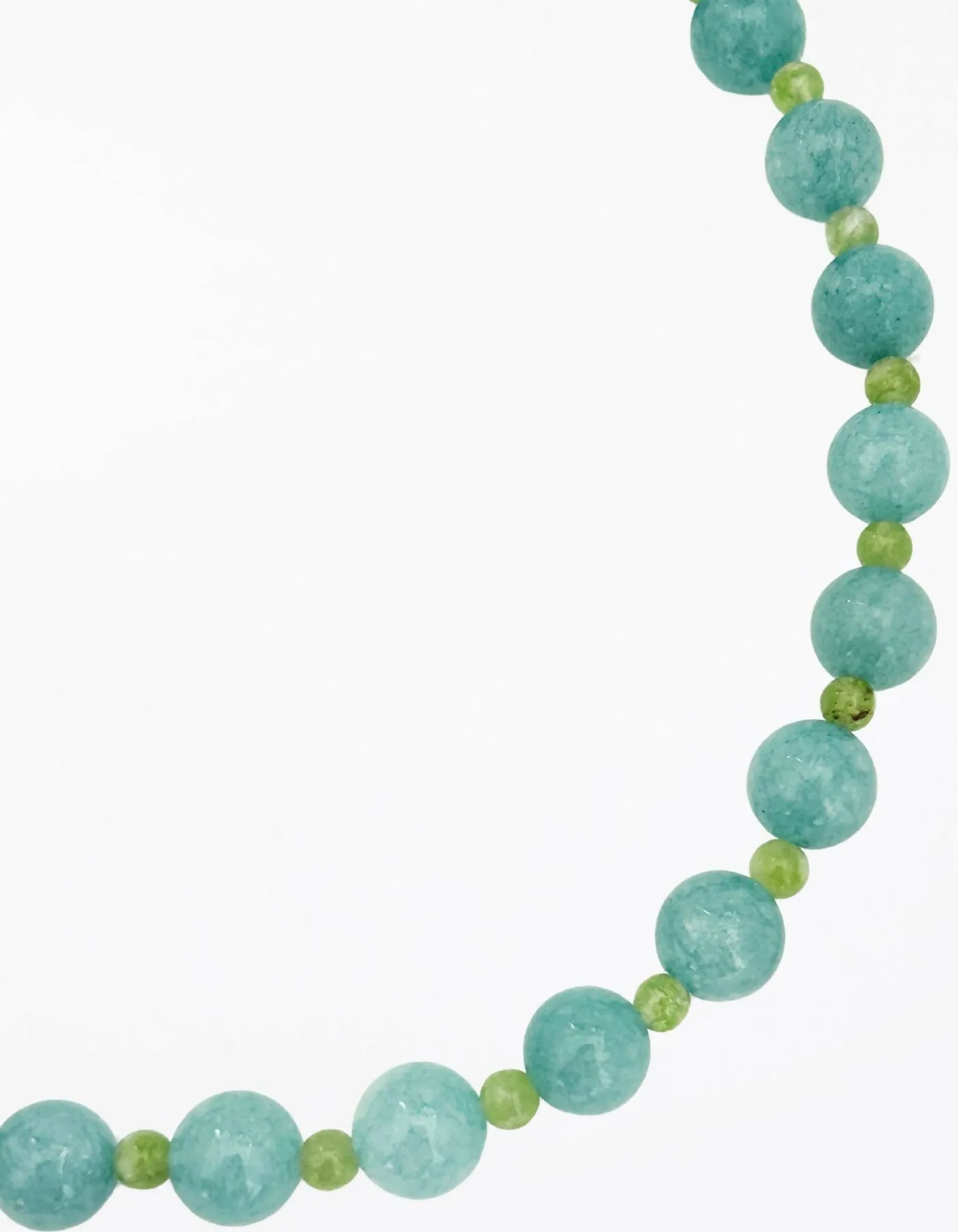 Blue Chalcedony Green Peridot Collar Necklace
