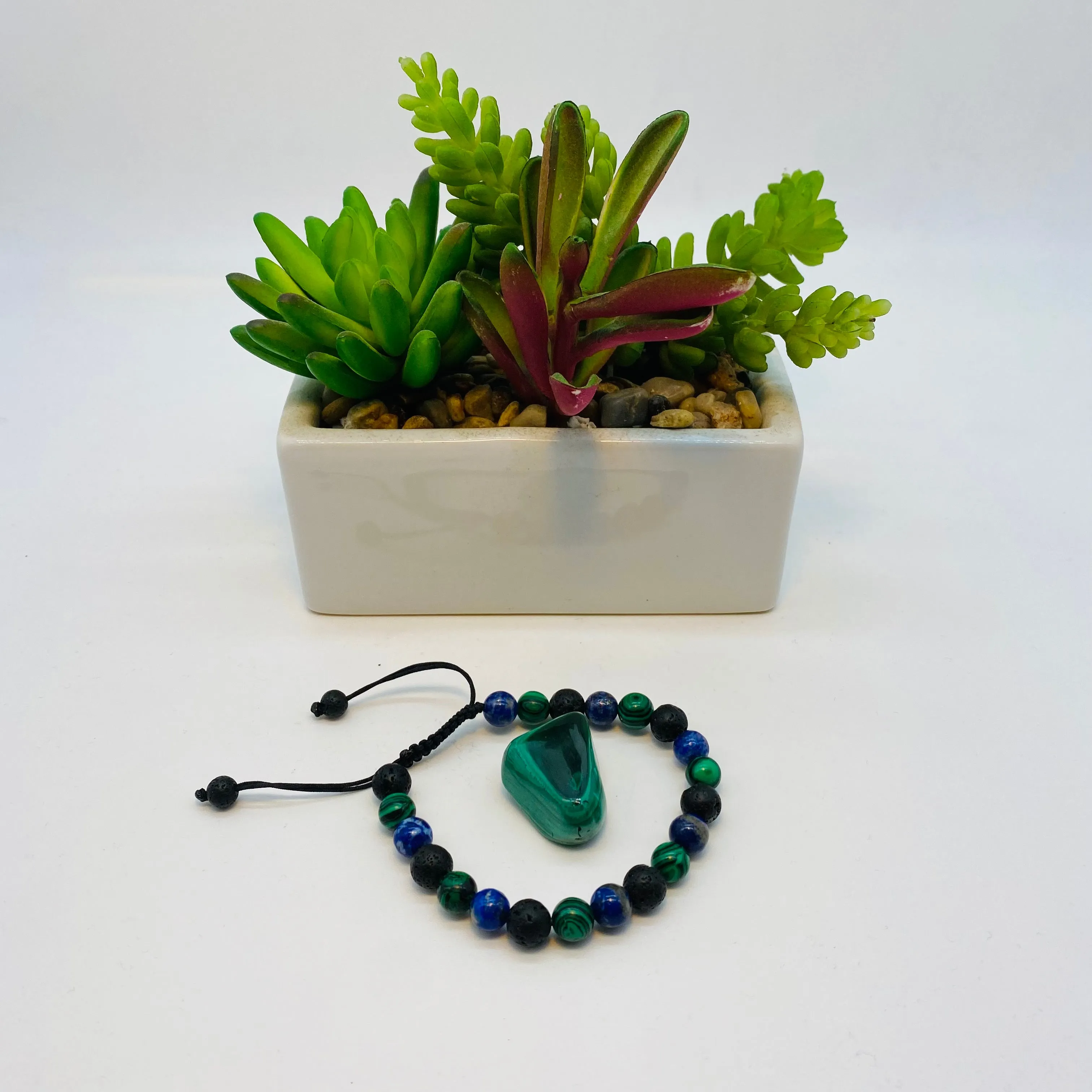 Bracelet Man Malachite/Lapis Lazuli/Lava Stone