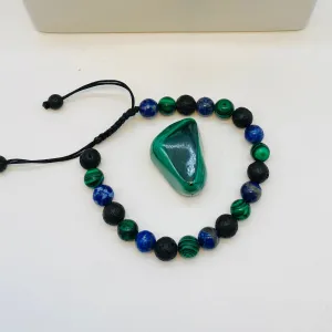 Bracelet Man Malachite/Lapis Lazuli/Lava Stone