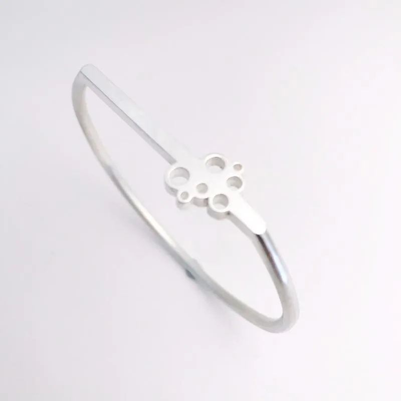Bubble Flat line sterling silver bangle