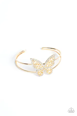 Butterfly Bella - Gold Bracelet - Paparazzi Accessories