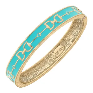 CANVAS Style - Giselle Enamel Horsebit Hinge Bangle - Mint