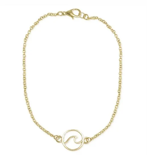 Catch a Wave Anklet Gold